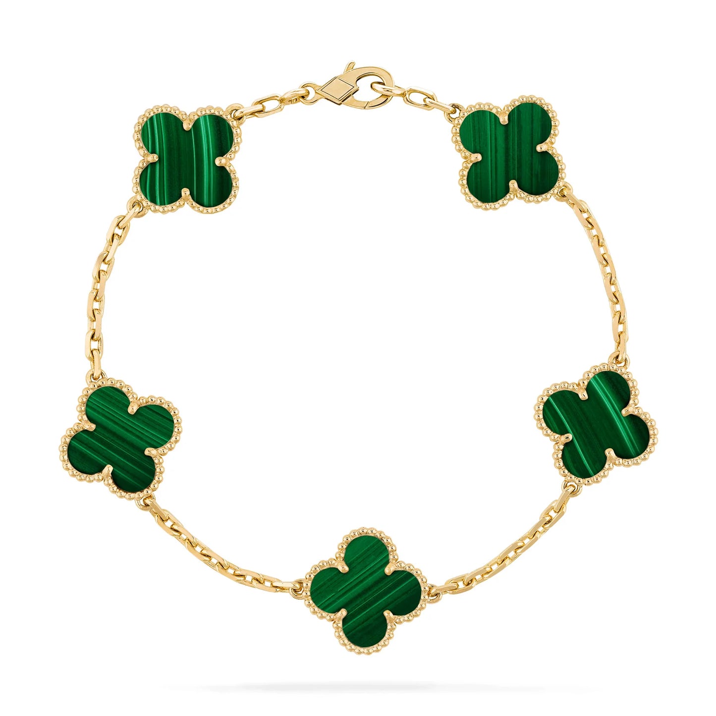 MARA Green/Gold CIover Bracelet | 925 silver